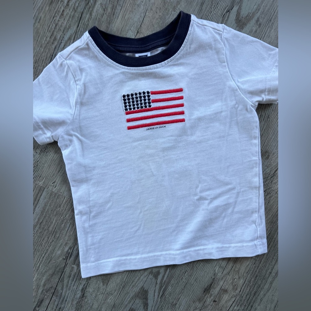 Janie and Jack American Flag Tee